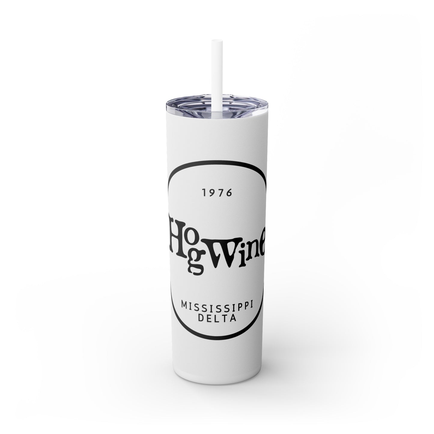 Hogwine Skinny Tumbler with Straw, 20oz