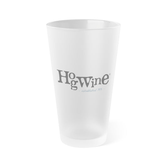 Hogwine Logo Frosted Pint Glass, 16oz